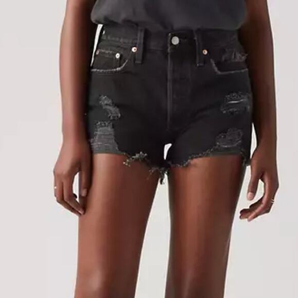 Levi’s Premium 501® Original Fit High Rise Women's Shorts Black Sz 33 NWT - Picture 1 of 9
